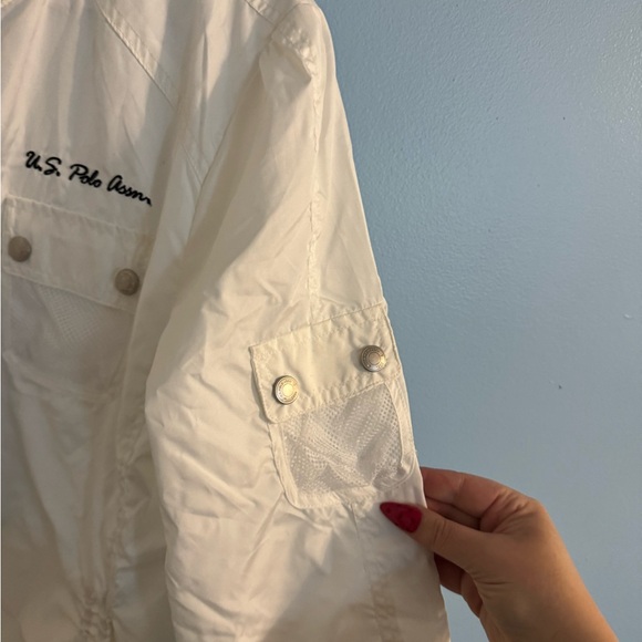 vintage U.S. polo assn full zip white windbreaker size XL - Picture 4 of 6